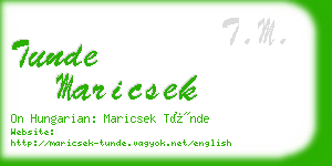 tunde maricsek business card